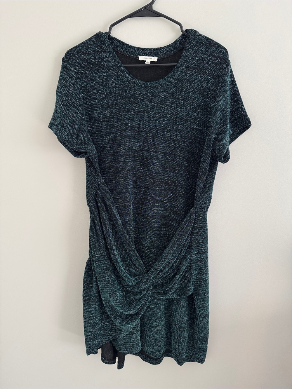 Maurice’s Knot Front Short Sleeve Dress in Green Black